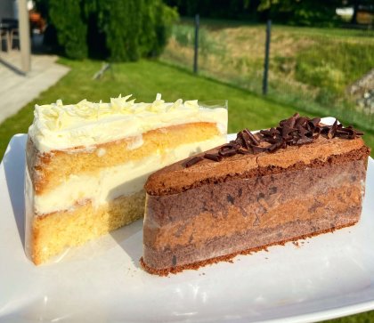 Fehér és Étcsokoládé Trüffel Torta
